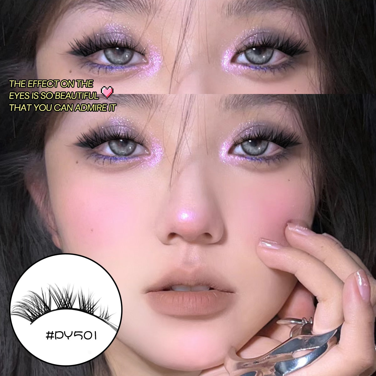 Manga Lashes Natural Long 3D Wispy Mink Eyelashes Fluffy Eye Lashes 5 Pairs Fake Eyelashes