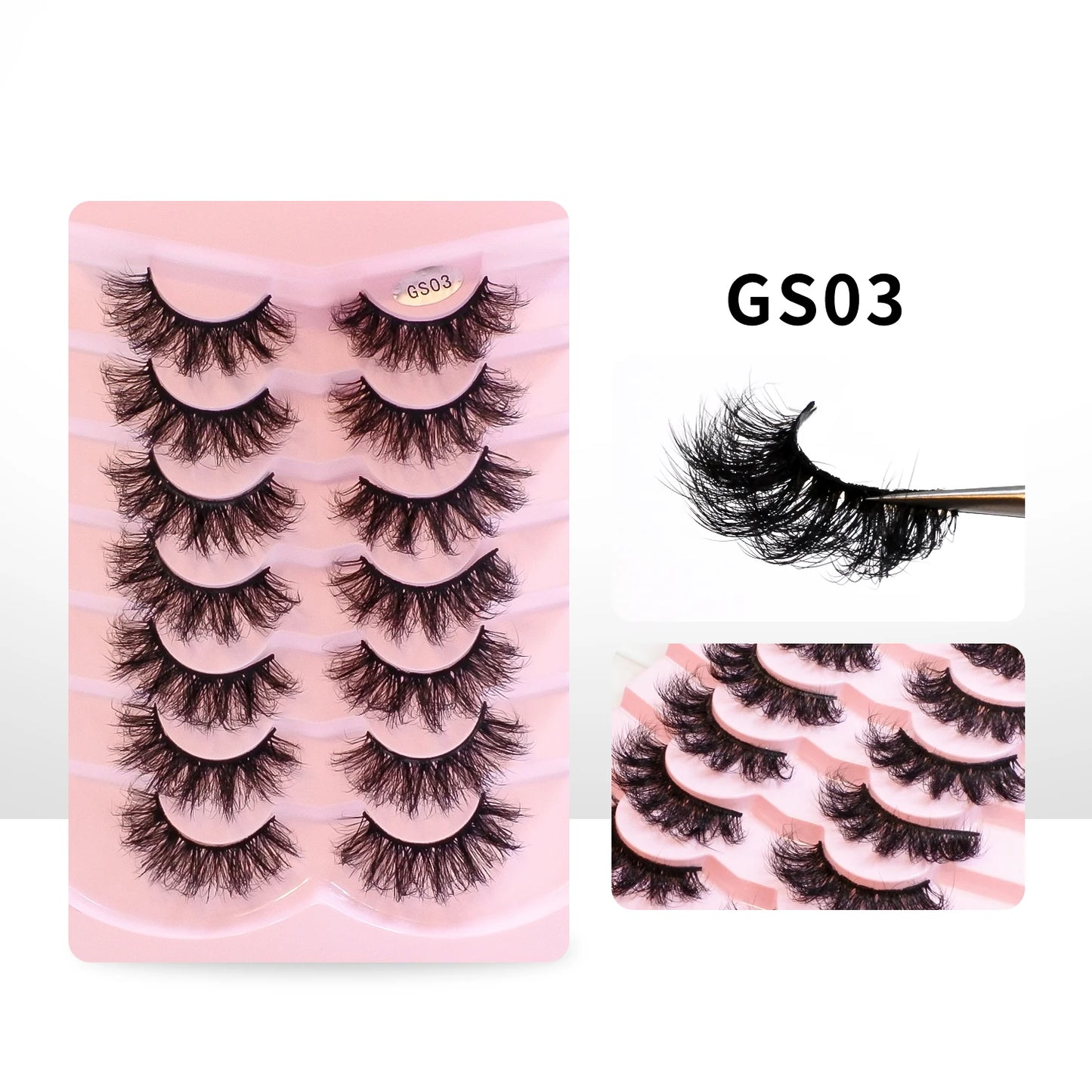 Lashes Mink Fluffy 7 Pairs / pack Natural Wispy Messy Manga Lashes
