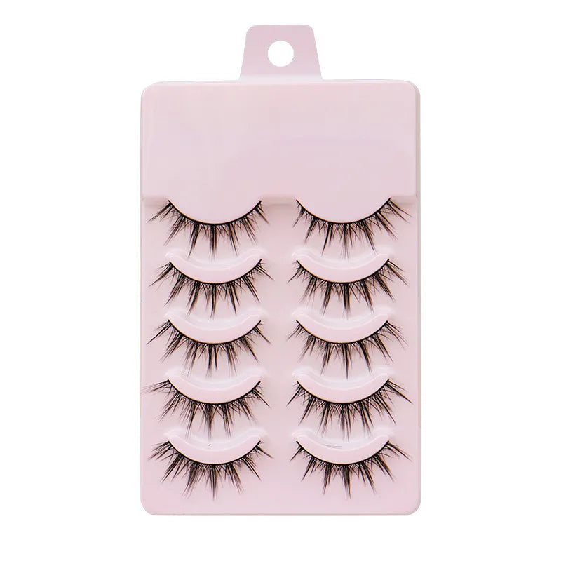 5 Pairs Manga Lashes Cos Dance Performance Eyelash Handmade Eyelashes Female Japanese 3D Natural Faux Mink Lash Extension