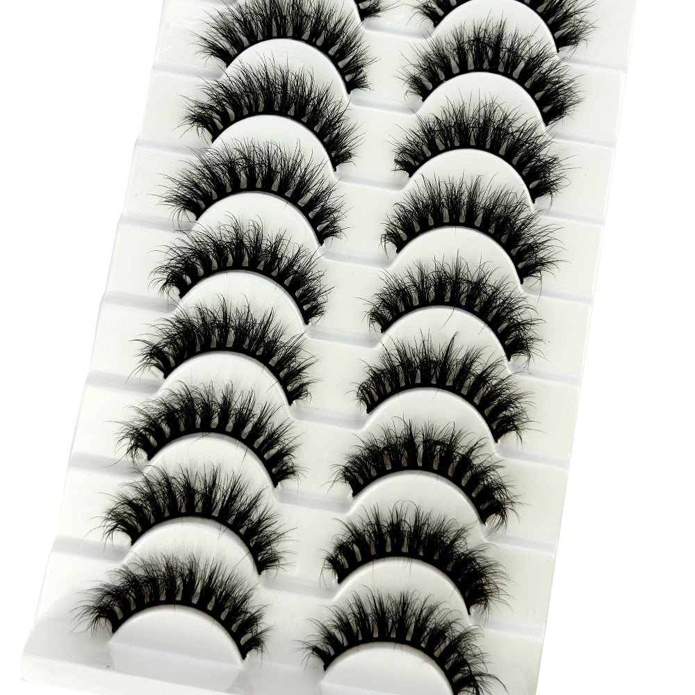 10pairs eyelashes soft fluffy lashes false eyelashes dramatic 3d mink lashes lash extension 3d cilios faux cils
