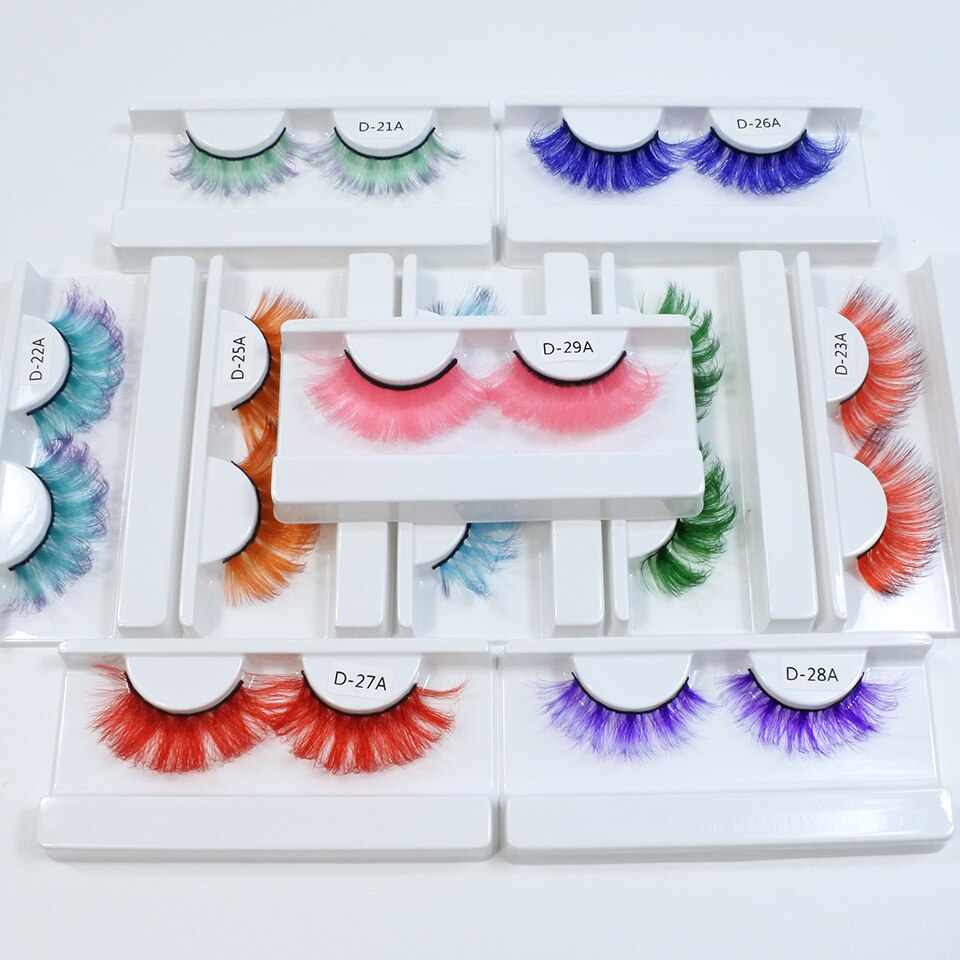Lashes 5/10/30/50 Pairs Cosplay Party 3d Colored Eyelashes Faux Mink Lashes Supplies