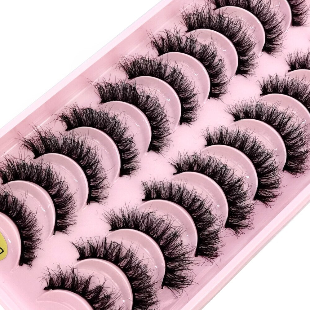 10 Pairs Natural False Eyelashes Fake Lashes Long 3d Mink Lashes Extension Eyelash Mink Eyelashes