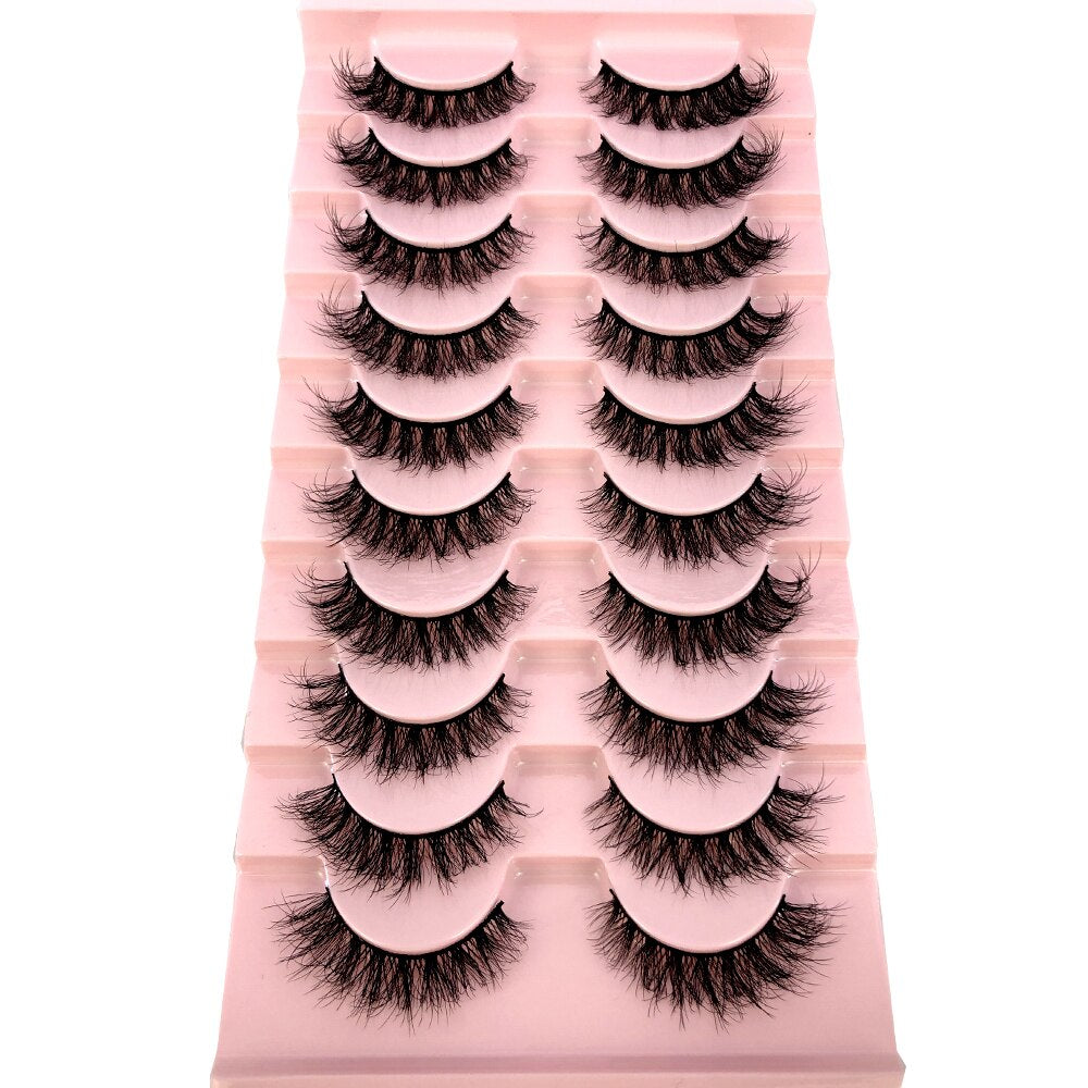 10 pairs Natural Lashes 3D Mink Lashes Faux Mink Fluffy Lash Soft Full Thick Wispy Eyelash Dramatic False Eyelashes