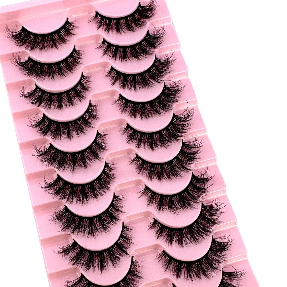 10 pairs 3d faux mink false eyelashes natural long messy fake eyelashes crisscross lashes extension fluffy eye lashes