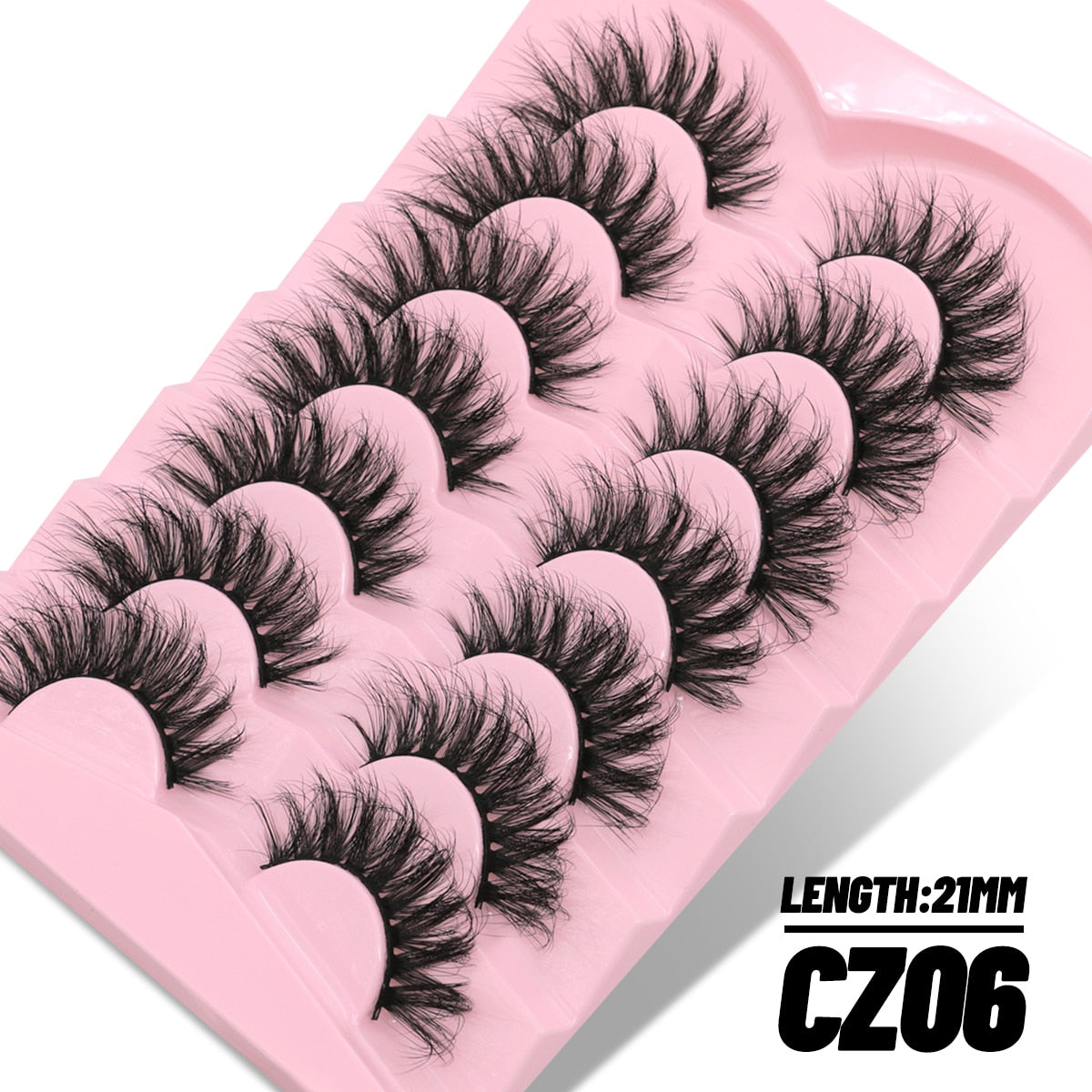 7 Pairs Fluffy Mink Lashes Eyelashes Thick Long Faux Mink Eyelashes Long Lasting Dramatic Volume lashes Extension