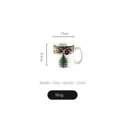 Christmas Tree Ceramic Tableware Vintage Dish and Bowl Steak Salad Dessert Plate Coffee Milk Tea Cup
