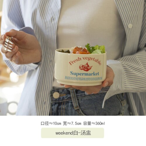Korean Alphabet Ceramic Plate Bowl Tableware Household Various Butter Mug Water Cup Creative Household Dish Soup Plate Cup