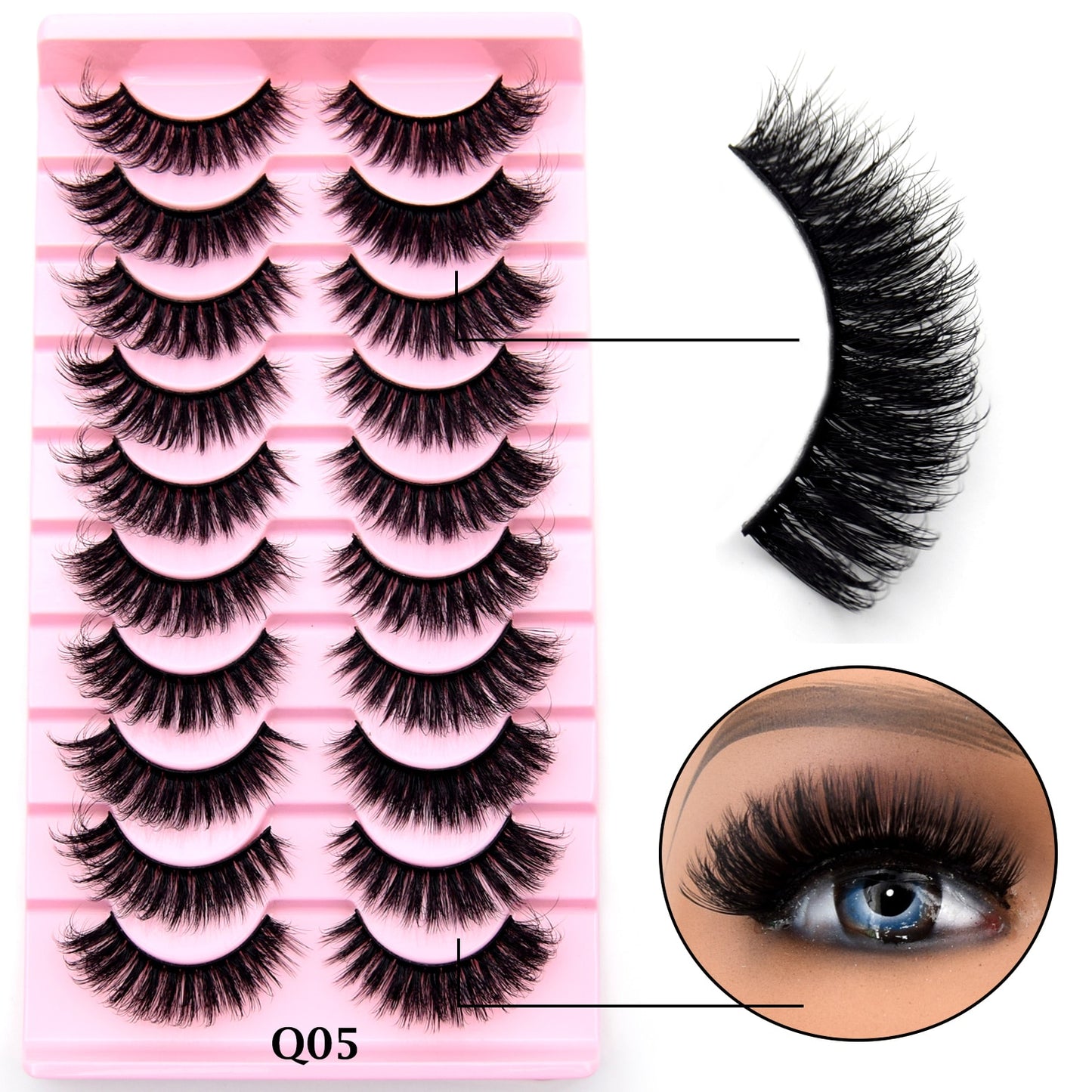 10 Pairs Eyelashes Natural Long 3D Mink Lashes Fluffy Volume Mink False Eyelashes Cruelty Free Wispy Lashes Cilios