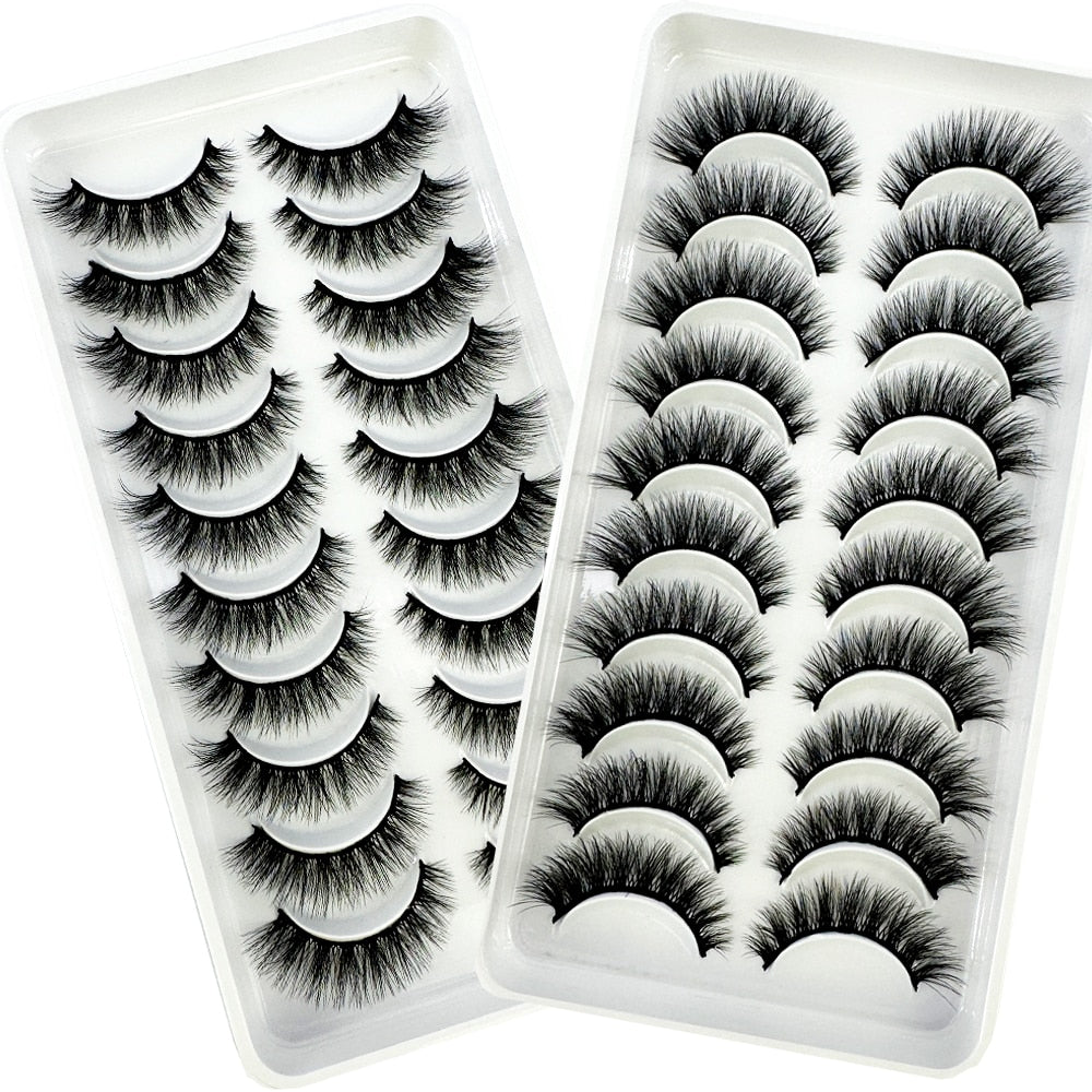 10 Pairs Natural False Eyelashes Fake Lashes Long 3d Mink Lashes Extension Eyelash Soft Mink Eyelashes