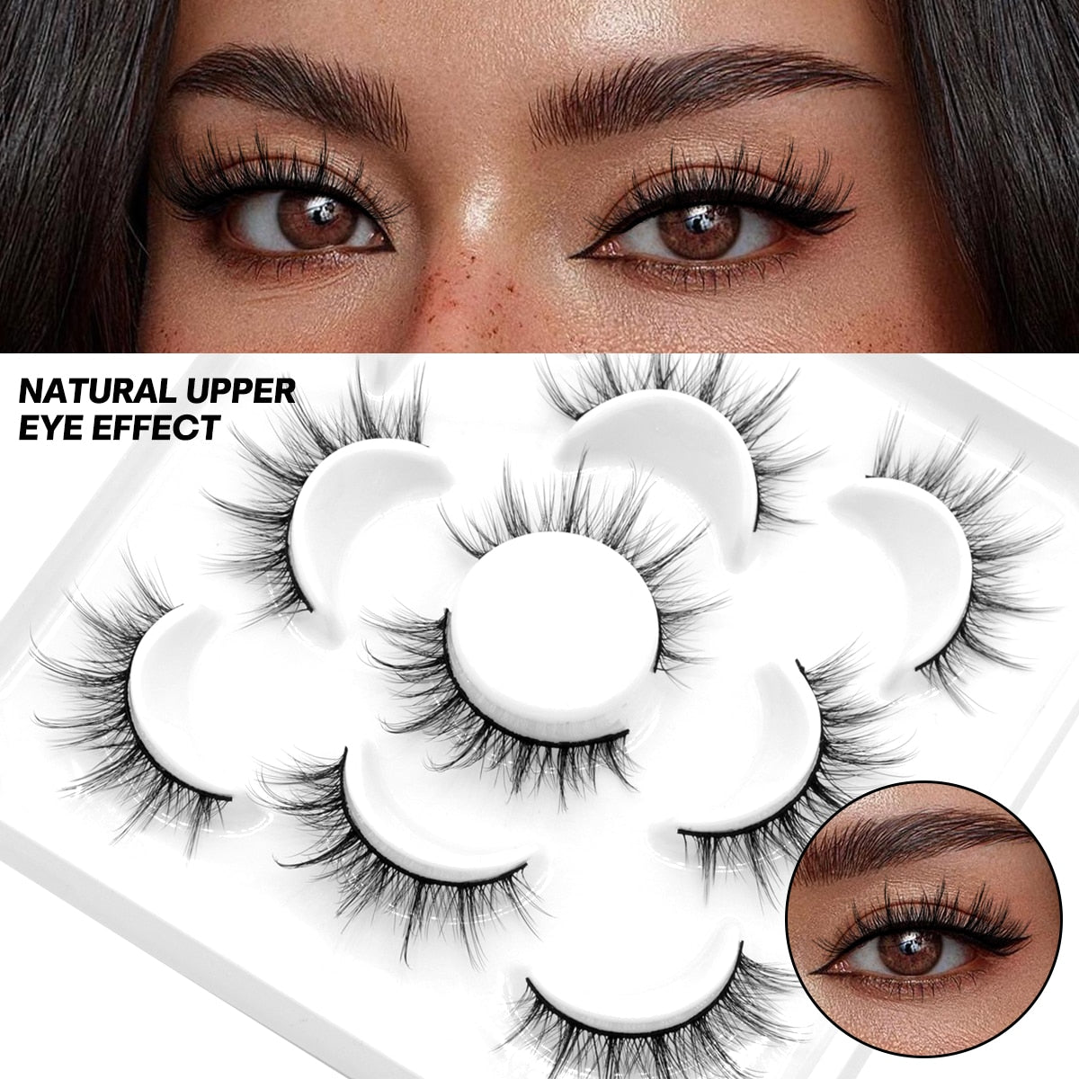 5 Pairs Eyelashes Manga Lashes Natural Cosplay False Lashes Fluffy Soft Cross Fairy Little Devil Lashes Extension