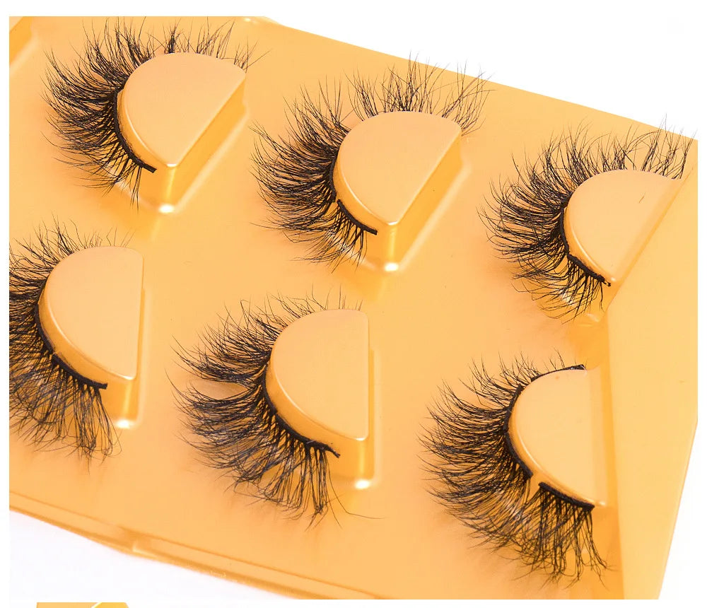 Volume Strip Lashes Natural D Curl Faux Mink Lashes Long Fluffy Soft Wispy Eye Lashes Reusable Eyelashes Extension
