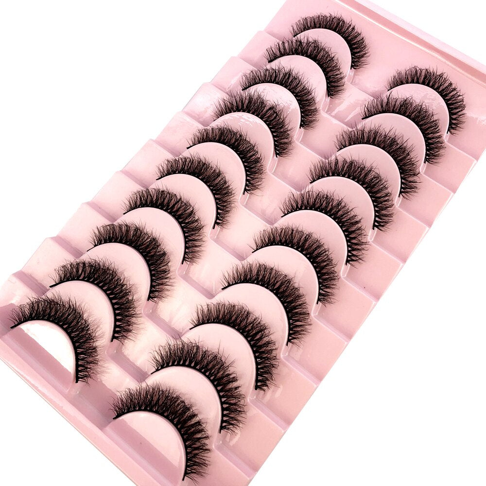 10 pairs Natural Lashes 3D Mink Lashes Faux Mink Fluffy Lash Soft Full Thick Wispy Eyelash Dramatic False Eyelashes