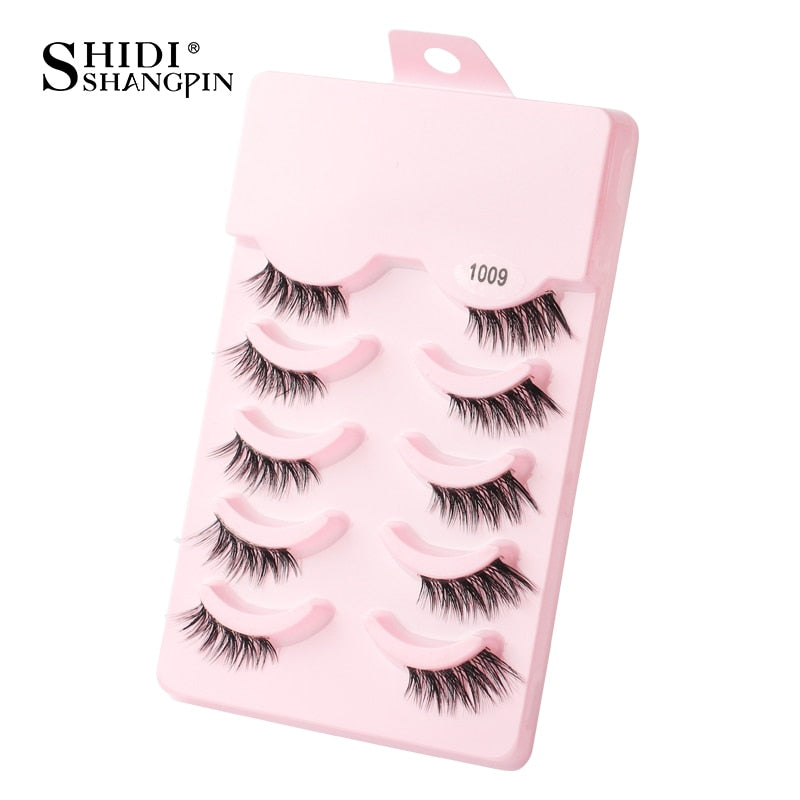 Manga Lashes 3/5/10 Pairs Eyelashes 3D Mink Lashes Korean Natural Cils Strip Lashes Band Soft Cosplay False Eyelashes