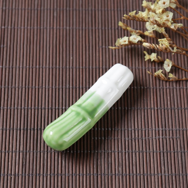 Japanese Style Chopstick Holder Ceramics Chopsticks Rest Vegetable Fruits Shape Fork Shelf Kitchen Tableware