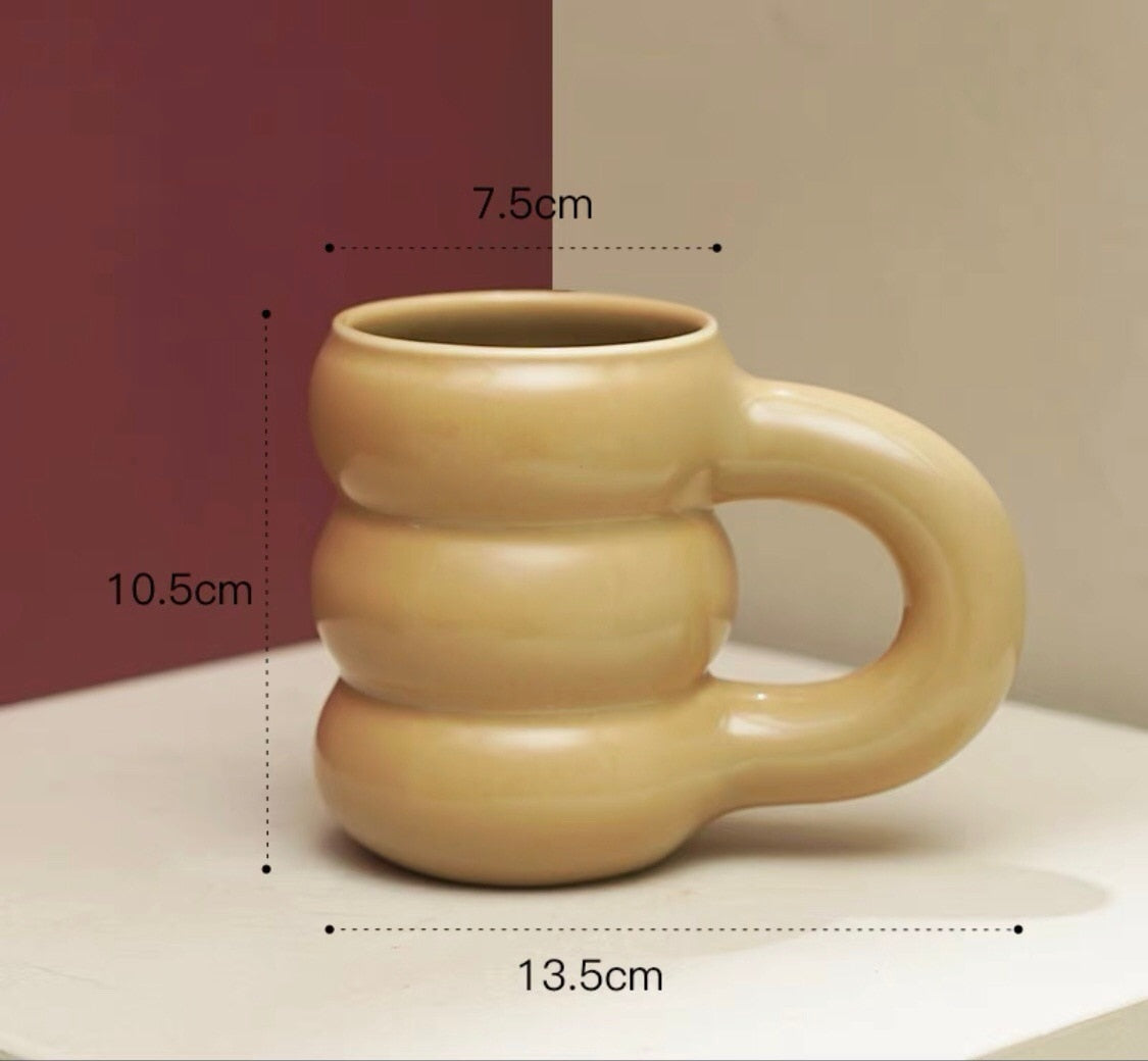Water Cup Ceramic Mug Nordic Coffee Cups with Big Handrip Colored Ceramics Big Juice Mugs