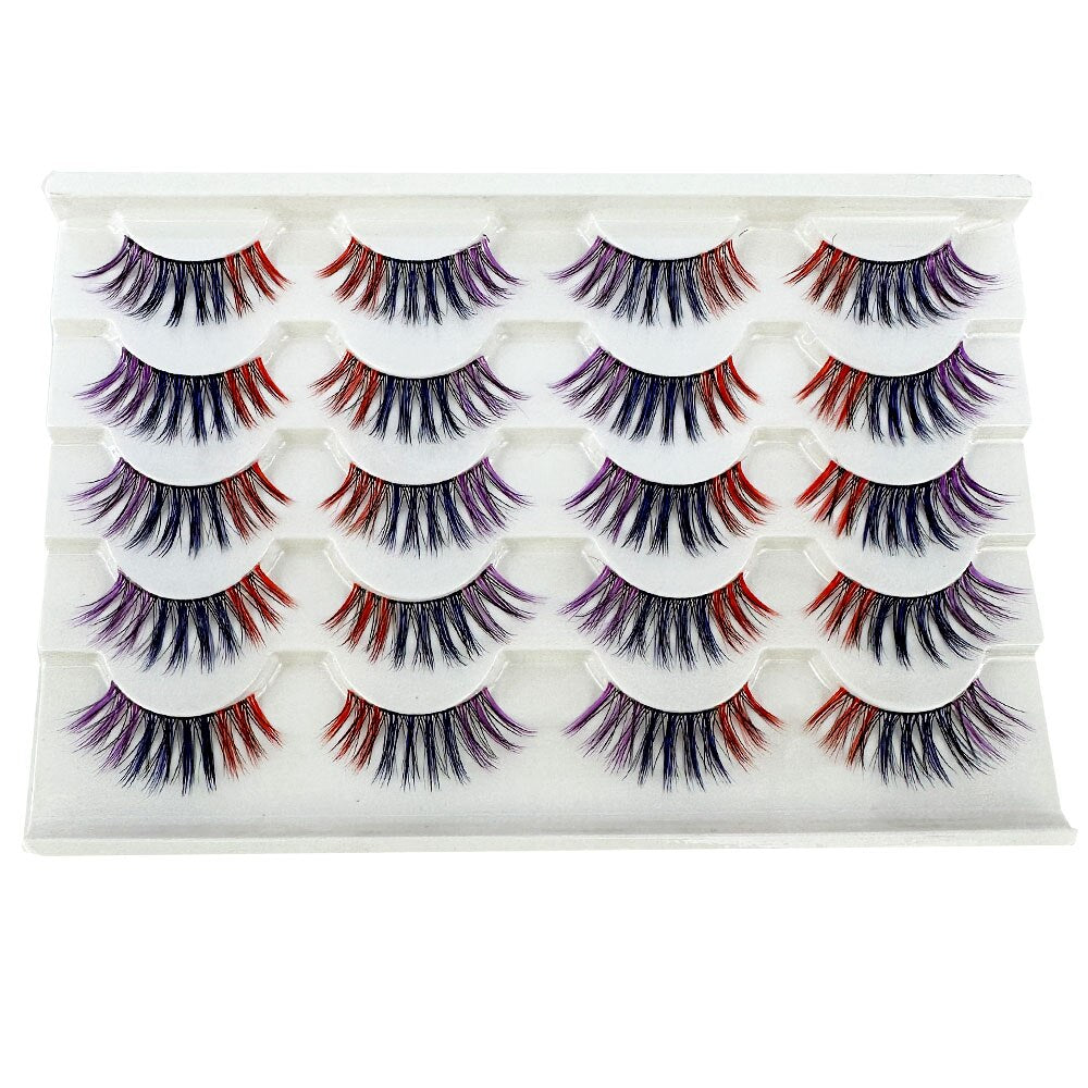 10pairs 3D Mixed Color Mink Lashes Natural Individual Eyelashes Fluffy Lash Extension Invisible Band Lash dramatic lash