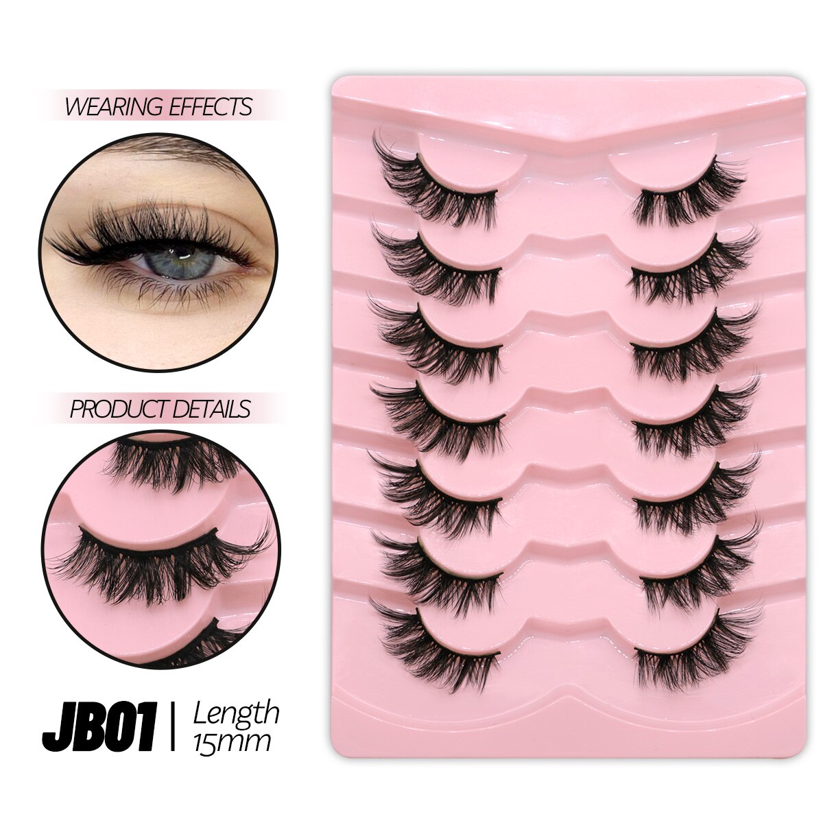 10pairs Clear Band Eye Lashes Mink Eyelashes Crisscross Transparent Band False Eyelashes Natural False Lashes