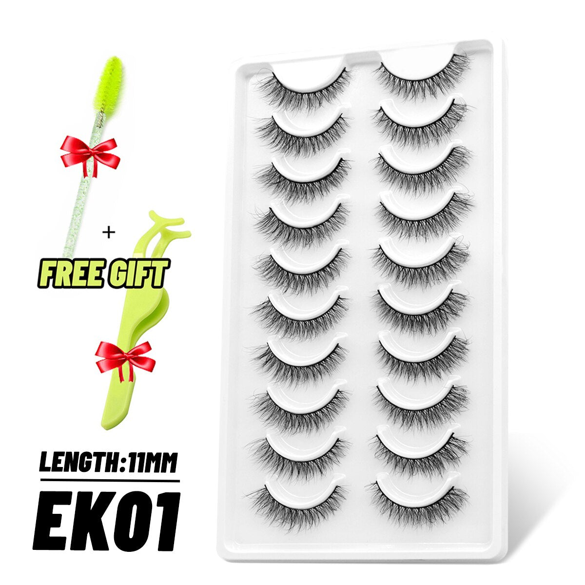 Natural Long 10 Pairs 3D Mink False Eyelashes Fake Lashes Mink Lashes Cat Eye lashes Short Eyelashes