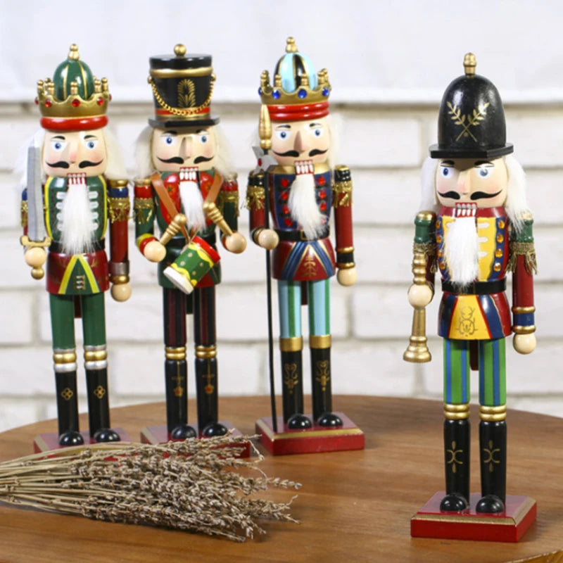 1PCS Christmas Nutcracker Creative Handicrafts Gift Christmas Decorations Home Ornament Soldier Doll Wooden Vintage Puppet
