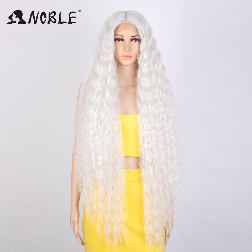 Cosplay Wig Synthetic Lace Part Wig Long Curly 42 Inch Cosplay Wig Blonde Ombre Lace Wig Synthetic Lace Wig
