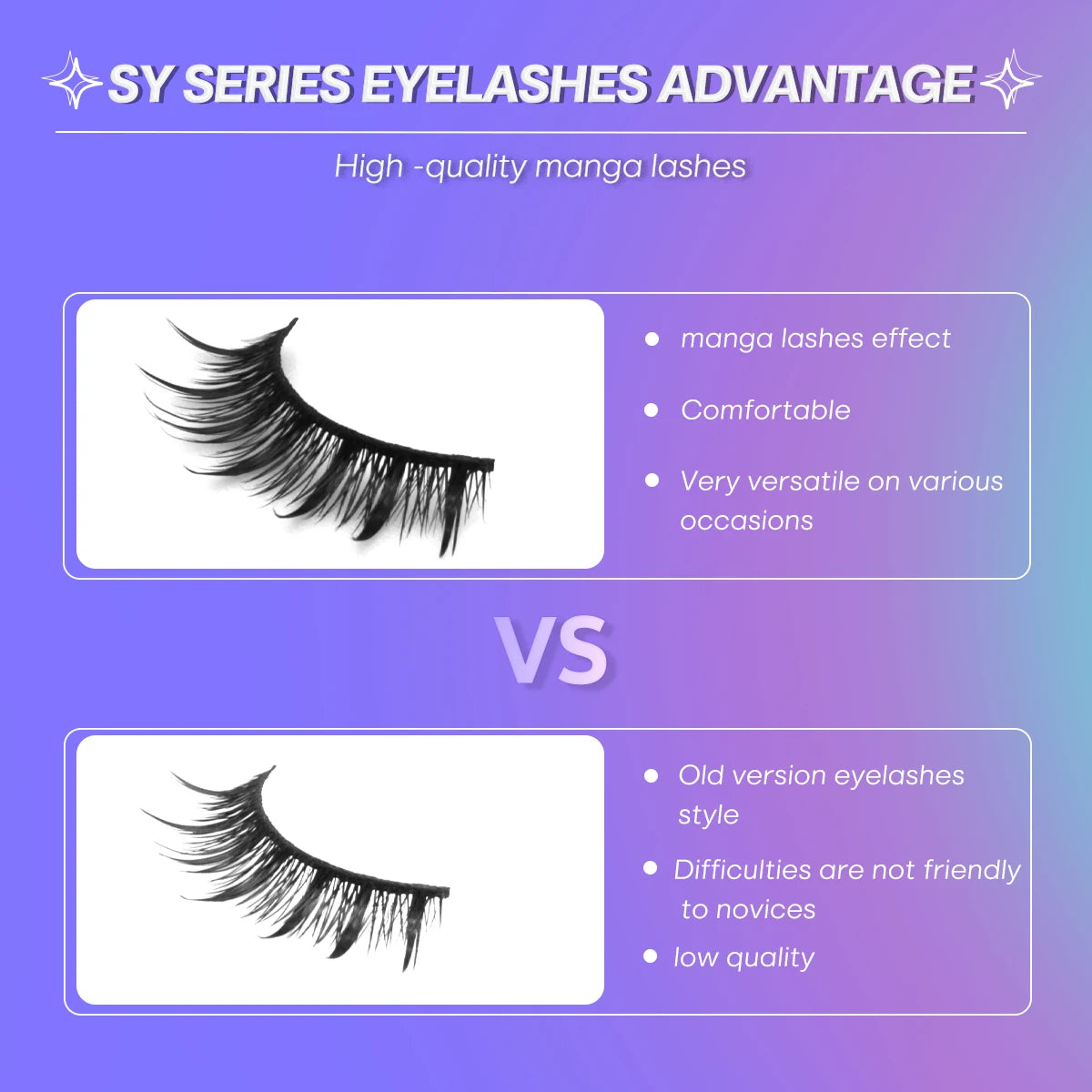 5/7 pairs Manga Lashes Soft Natural Eyelashes Thick False Eyelashes Fluffy Cross Manga Lashes Wispy Eyelashes