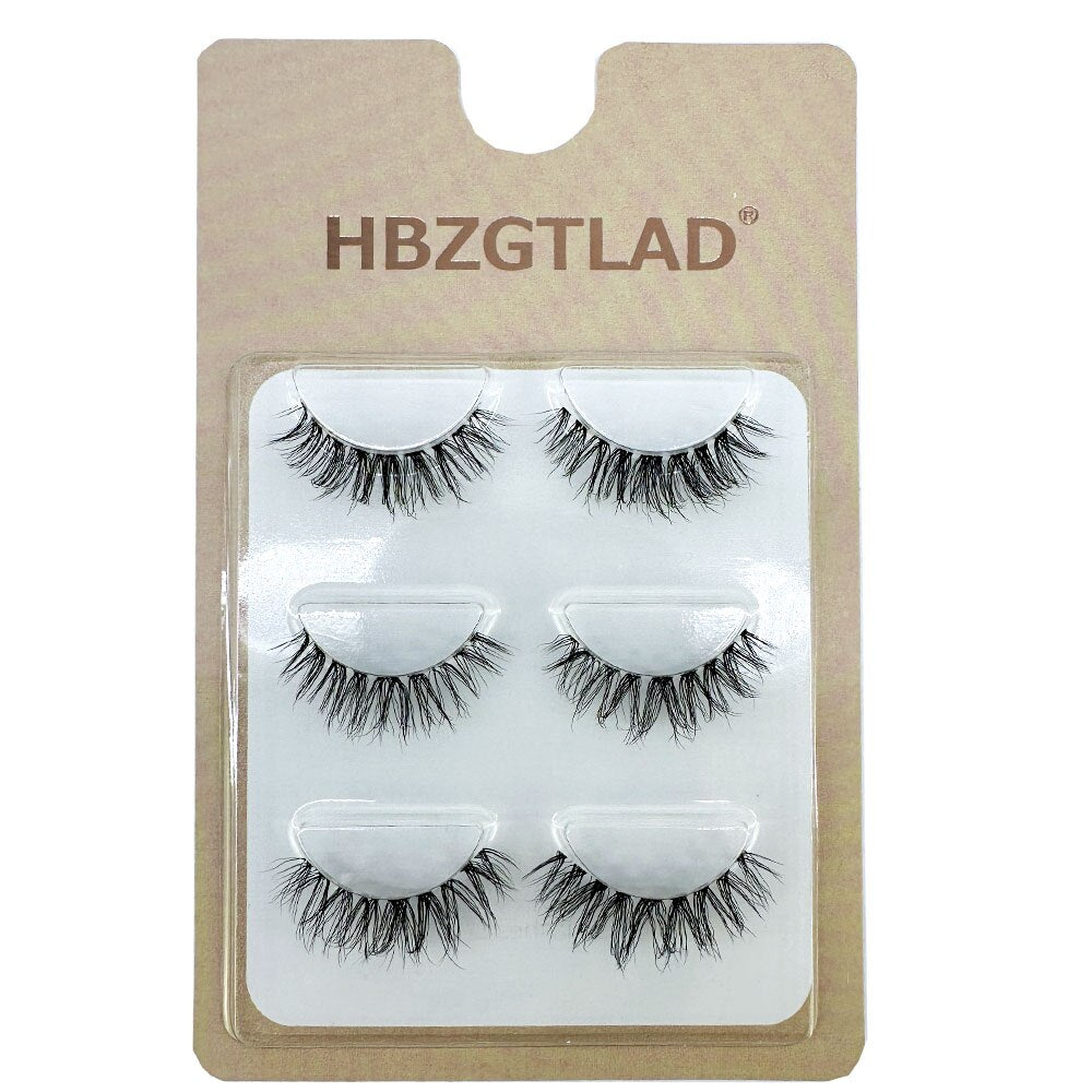 Mink Eyelashes 3pair lashes invisible band mink lashes reusable false eyelashes
