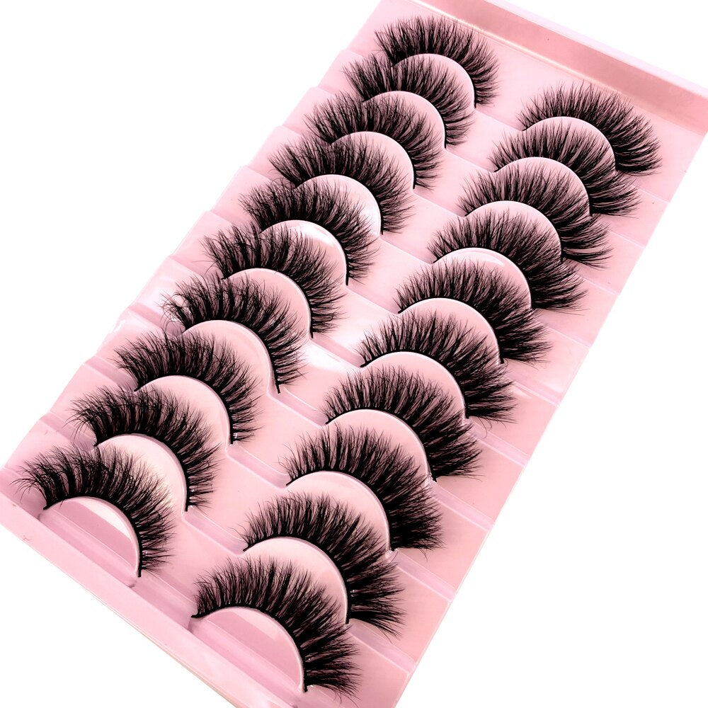 10 pairs Natural Lashes 3D Mink Lashes Faux Mink Fluffy Lash Soft Full Thick Wispy Eyelash Dramatic False Eyelashes