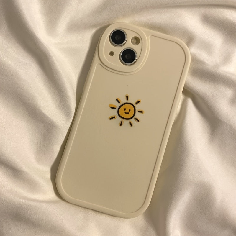 Simple Sun Moon Phone Case For iPhone 14 Plus 7 8 X XS XR 11 12 13 Pro Max Silicone Cases Cover