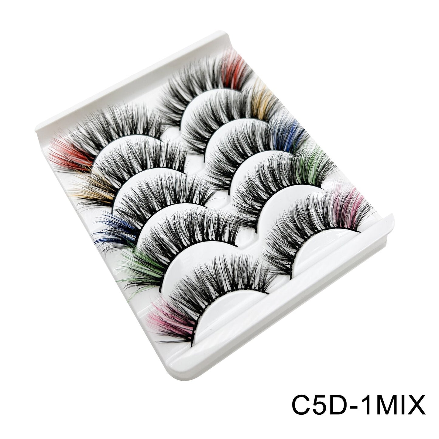 Colored Lash Natural Mink Fluffy Colorful Eyelashes Volume Fan Lashes Thick