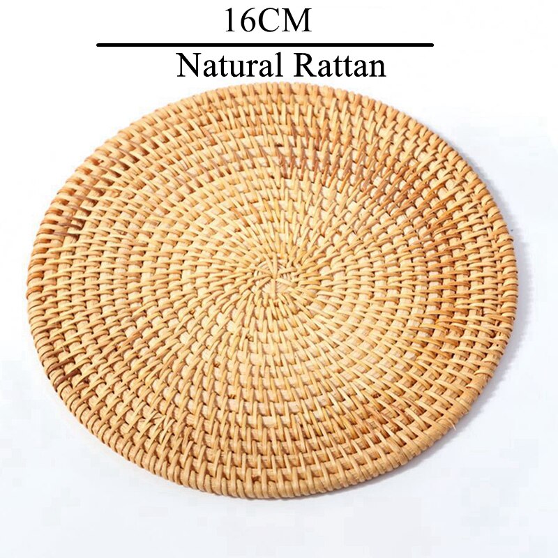 1Pc Natural Round Rattan Coaster Hand Made Friendly Cup Mat Tea Coffee Mug Drinks Holder Tableware Decor Insulation Pads