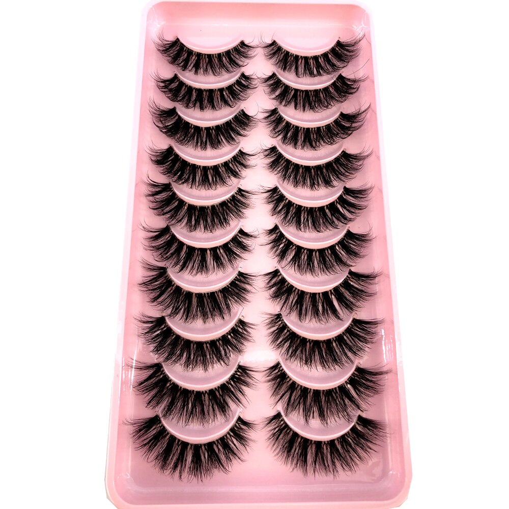 Mink Eyelashes 10 pairs lashes invisible band 3d mink lashes reusable natural false eyelashes