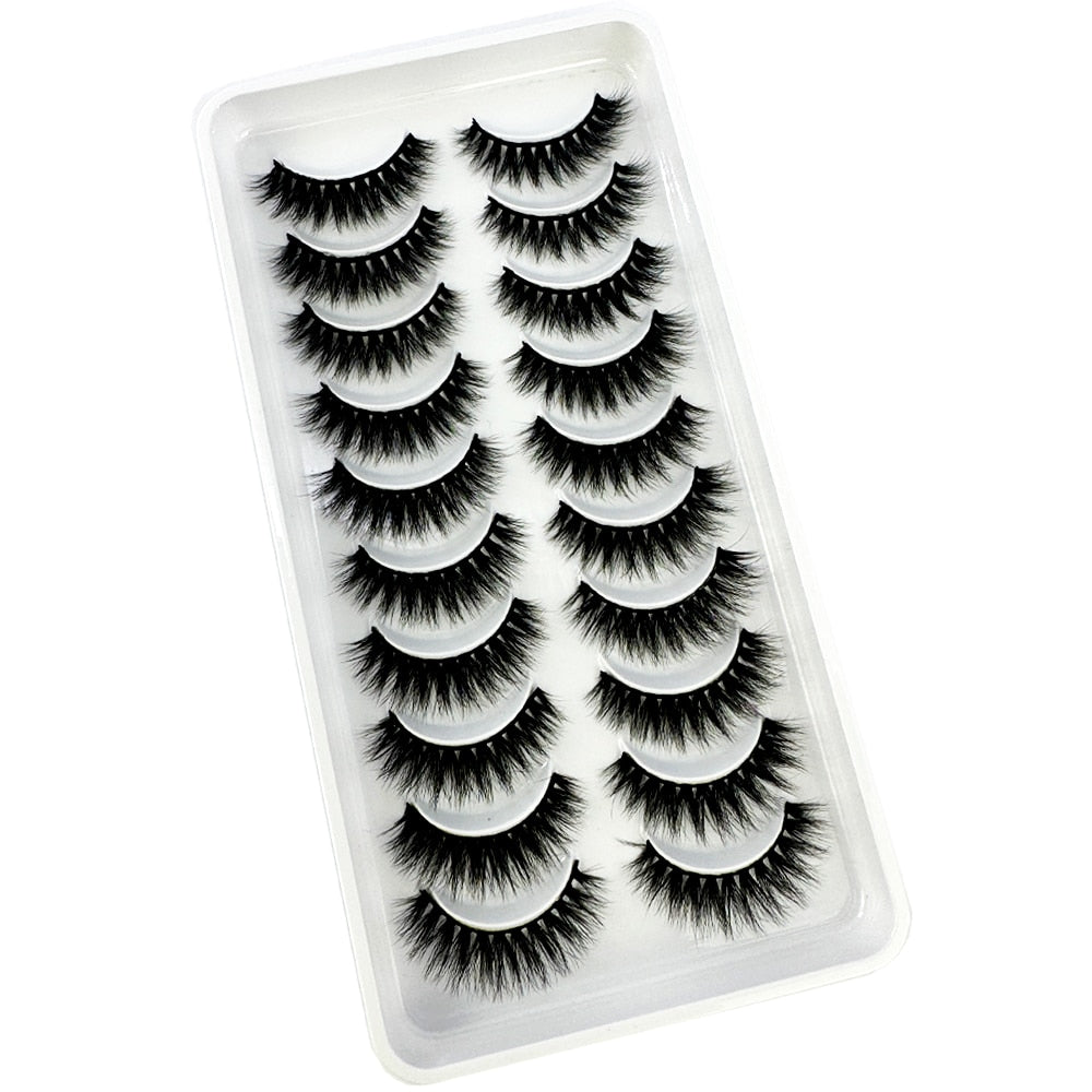 10 Pairs Natural False Eyelashes Fake Lashes Long 3d Mink Lashes Extension Eyelash Soft Mink Eyelashes