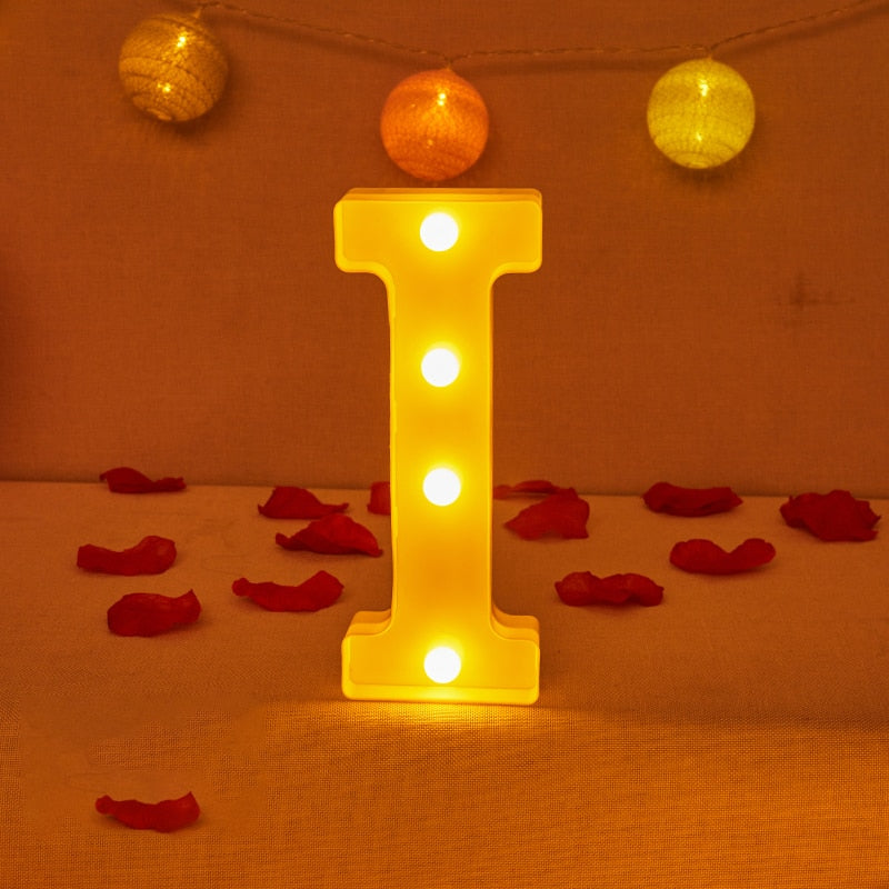 Alphabet Letter LED Lights Luminous Number Lamp Decor Battery Night Light for home Wedding Birthday party Decoration