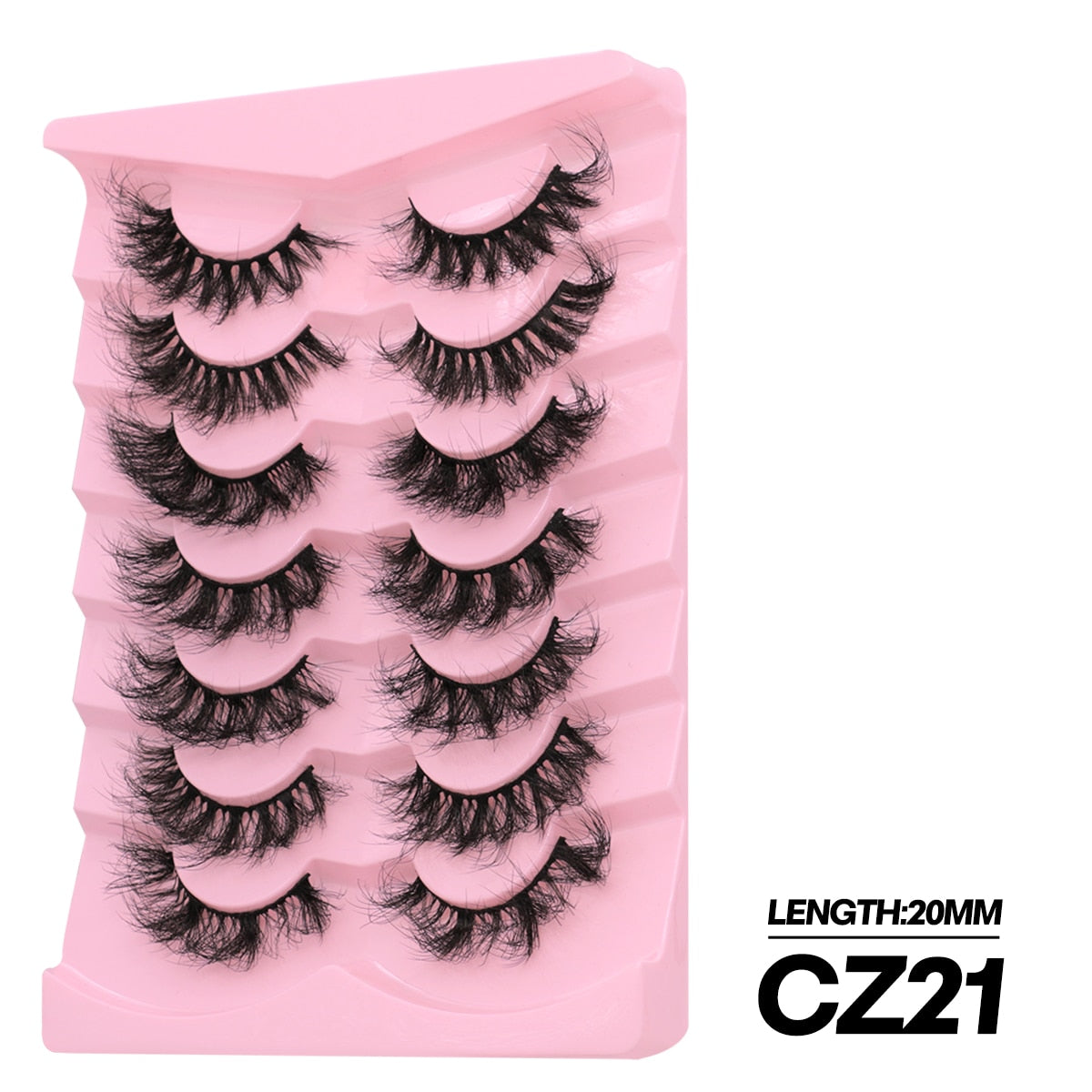 5/7 pairs 3D Mink Lashes Faux Mink Fluffy Lash Winged End Eye Elongated Fake Lashes Soft Eyelashes