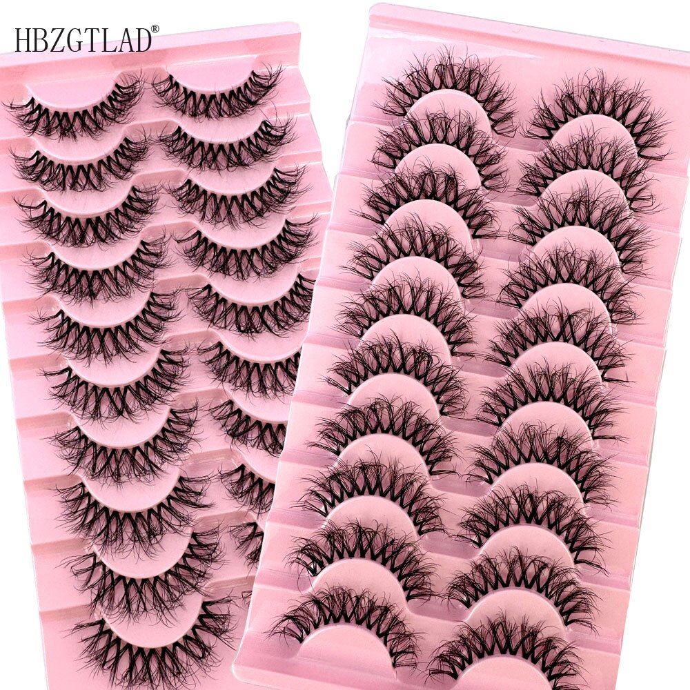 Invisible band Lashes 10 Pairs 3D Faux Mink Lashes Natural short Transparent Terrier Lashes Clear Band Soft Eyelashes Extension
