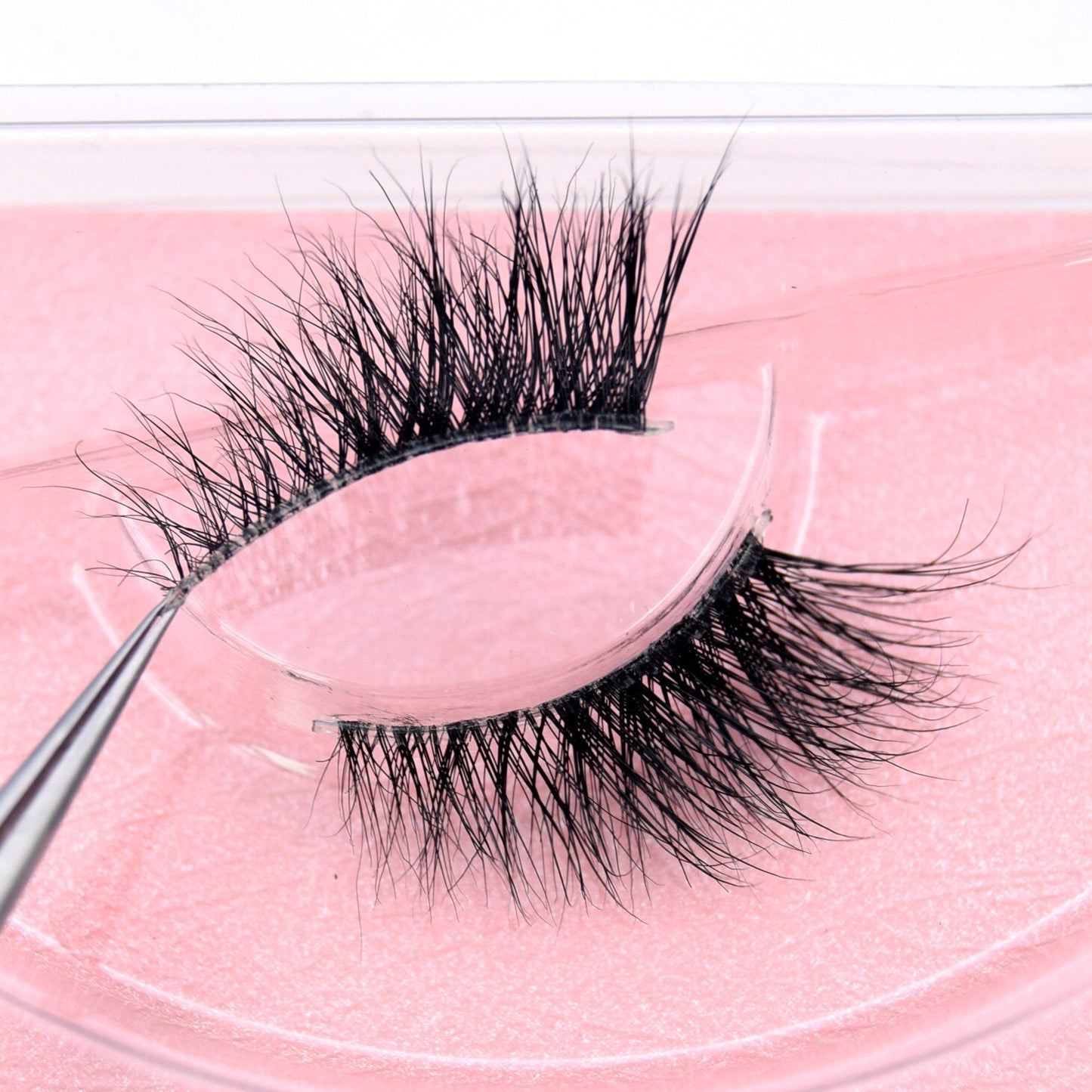 Half Lashes Transparent Stalk Invisible Band Mink Lashes Natual Wispy Half Mink eyelashes Reusable False Eyelashes