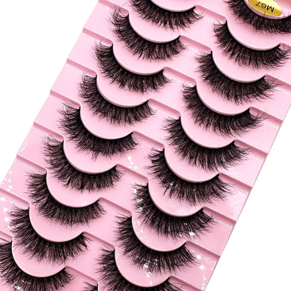 10 Pairs Natural False Eyelashes Fake Lashes Long 3d Mink Lashes Extension Eyelash Mink Eyelashes