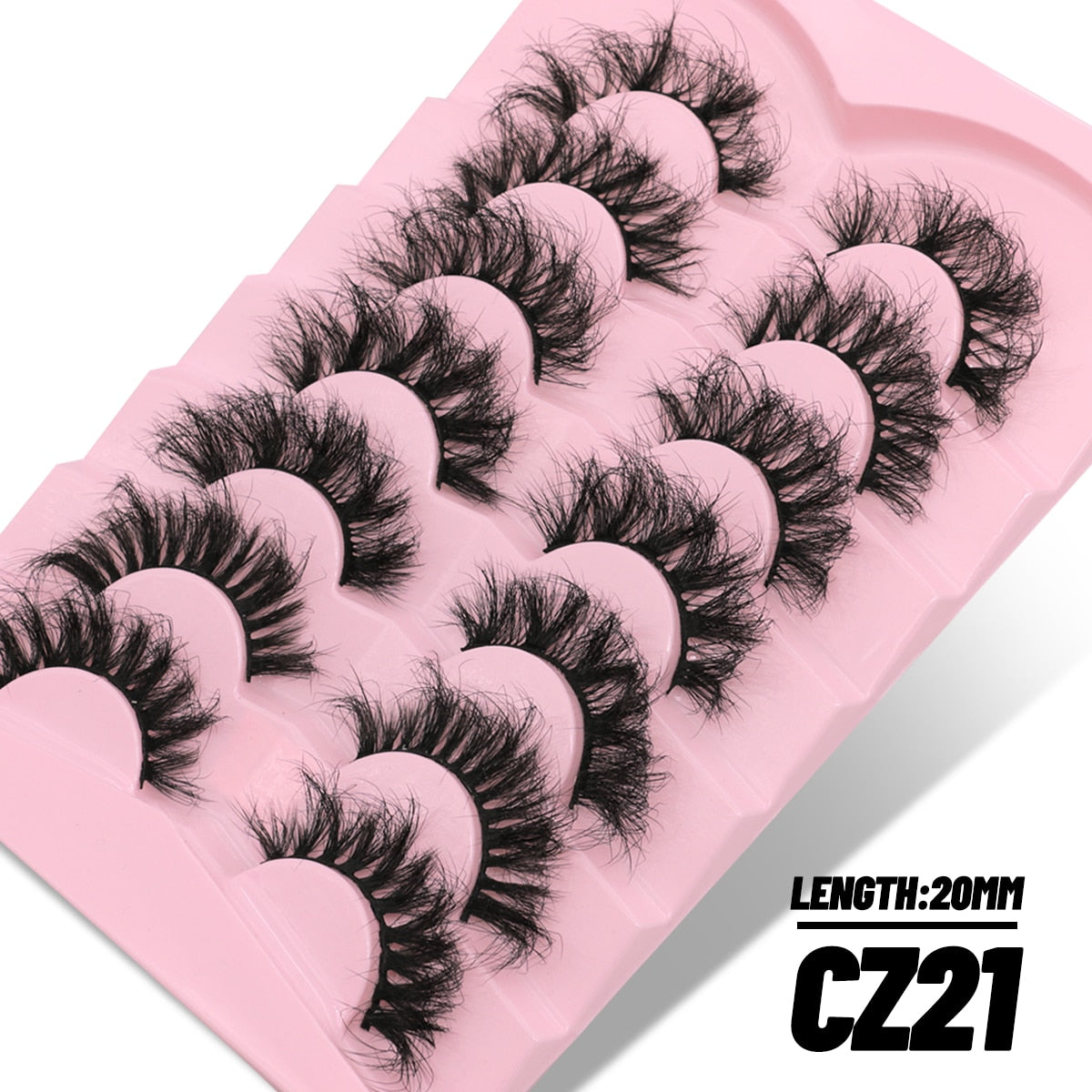 7 Pairs Fluffy Mink Lashes Eyelashes Thick Long Faux Mink Eyelashes Long Lasting Dramatic Volume lashes Extension