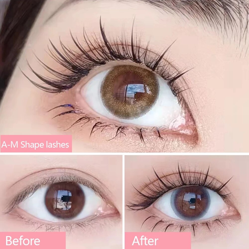 A/M Shape Premade Eyelashes Individual Lashes Cluster Spikes Lash Wispy Premade Russian Natural Fluffy False Eyelashes