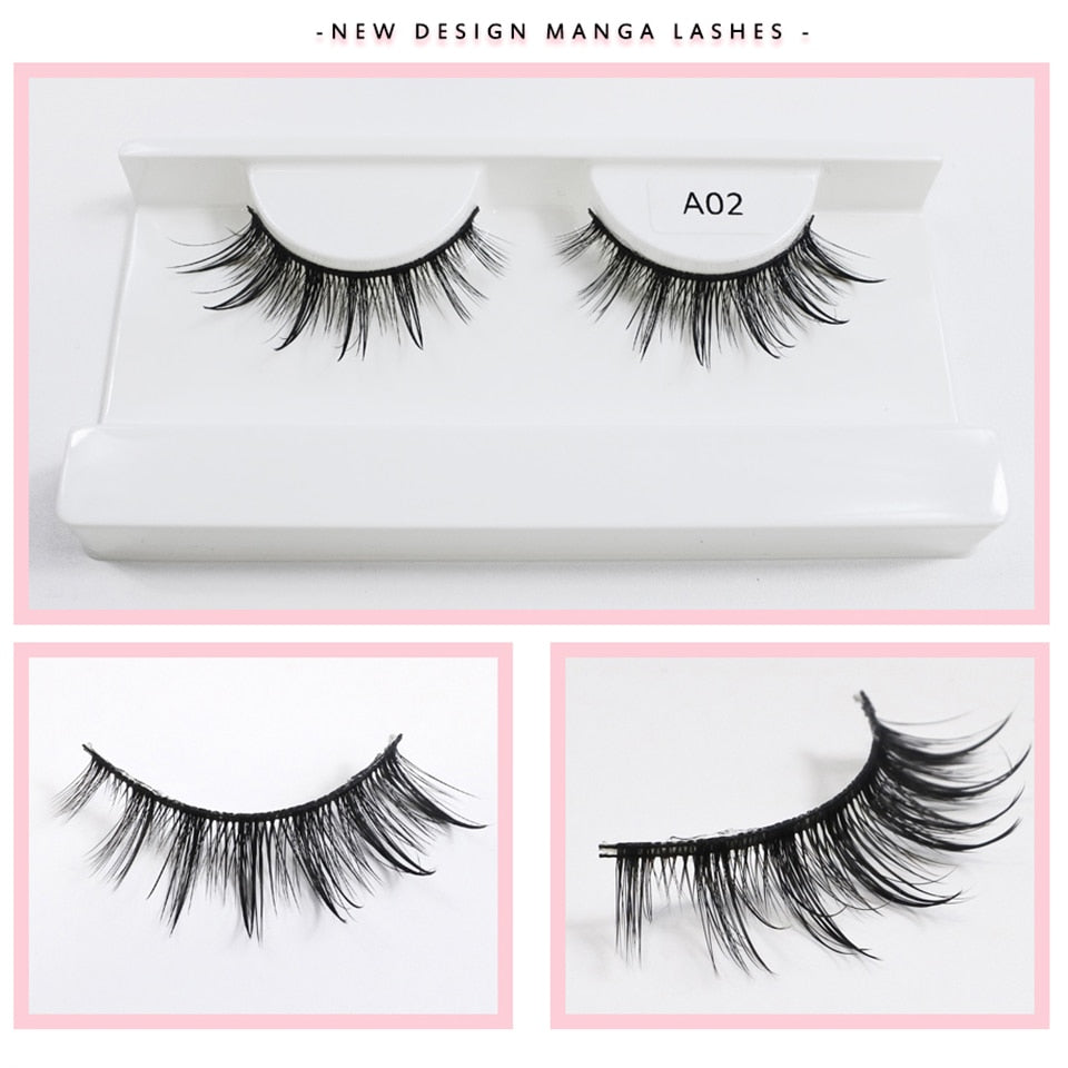 Eyelashes Wet Manga Lashes Korean Long Thick Natural Fake Eyelashes