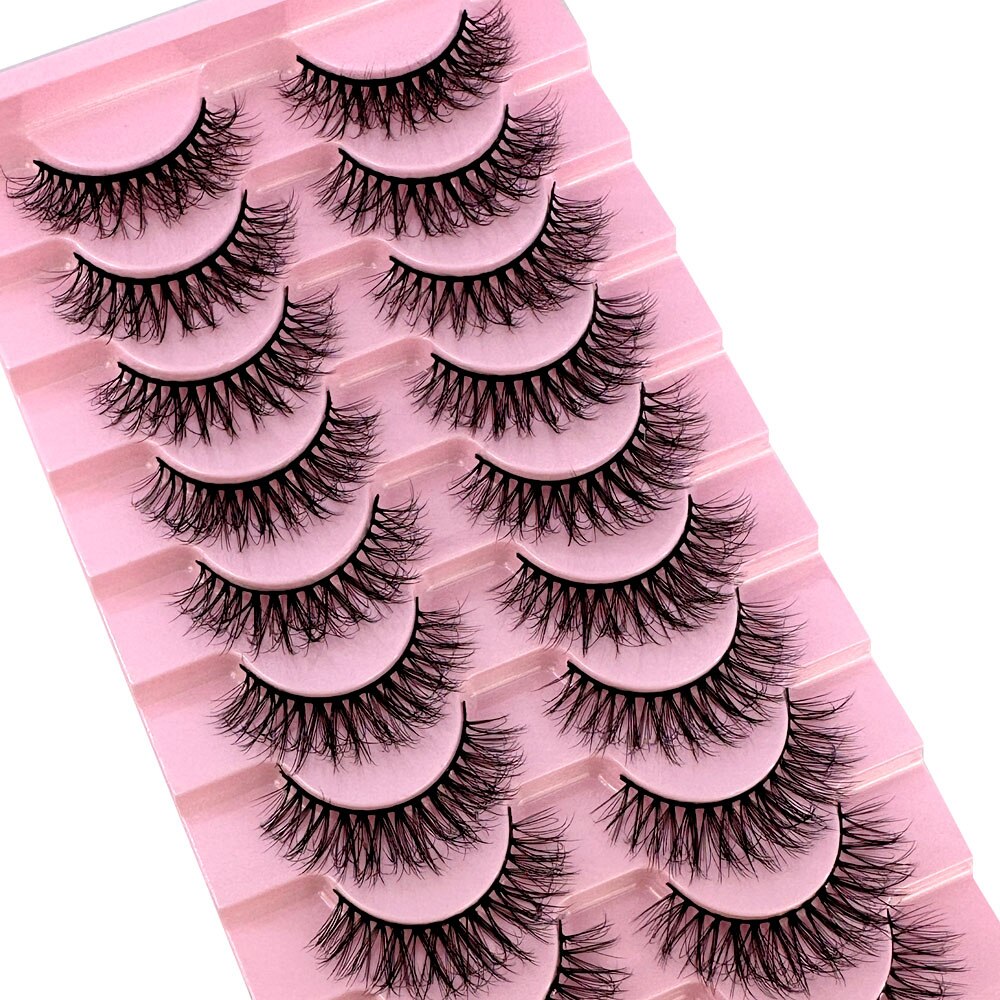 10 pairs 3d faux mink false eyelashes natural long messy fake eyelashes crisscross lashes extension fluffy eye lashes