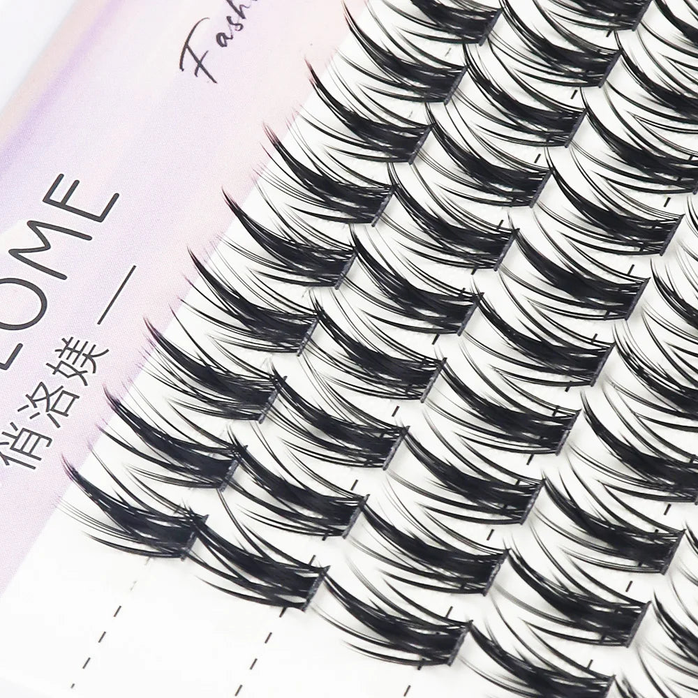 fake eyelashes 1/box 80 bundle natural Russian 3D individual manga eyelash clusters