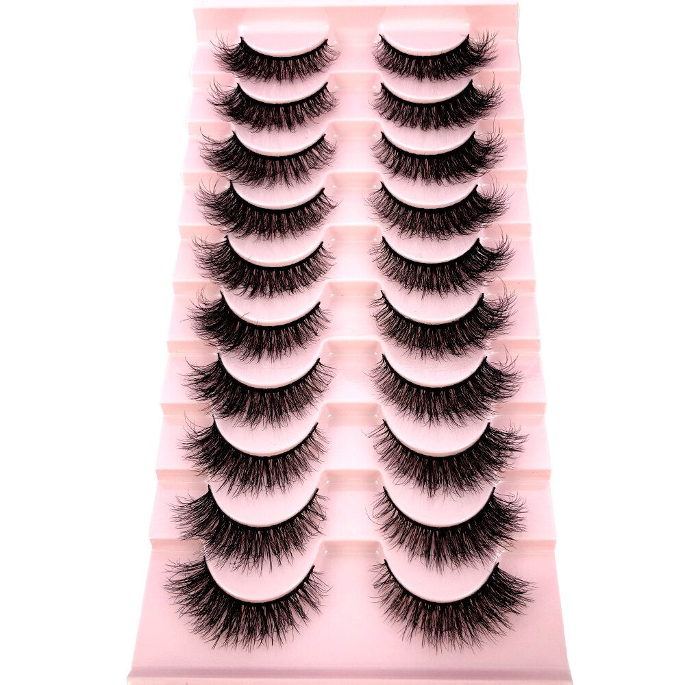 10 Pairs Natural False Eyelashes Fake Lashes Long 3d Mink Lashes Extension Eyelash Mink Eyelashes