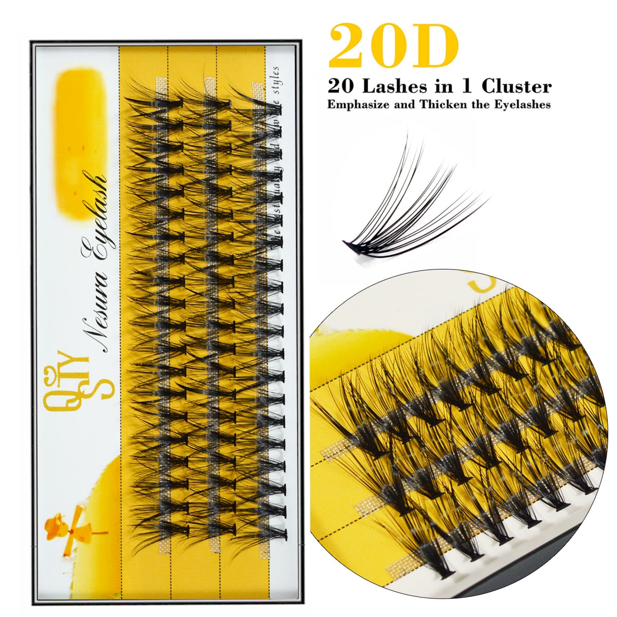 60 knots 20D Black 8/10/12mm MINK Eyelash Extension Artificial Fake False Eyelashes