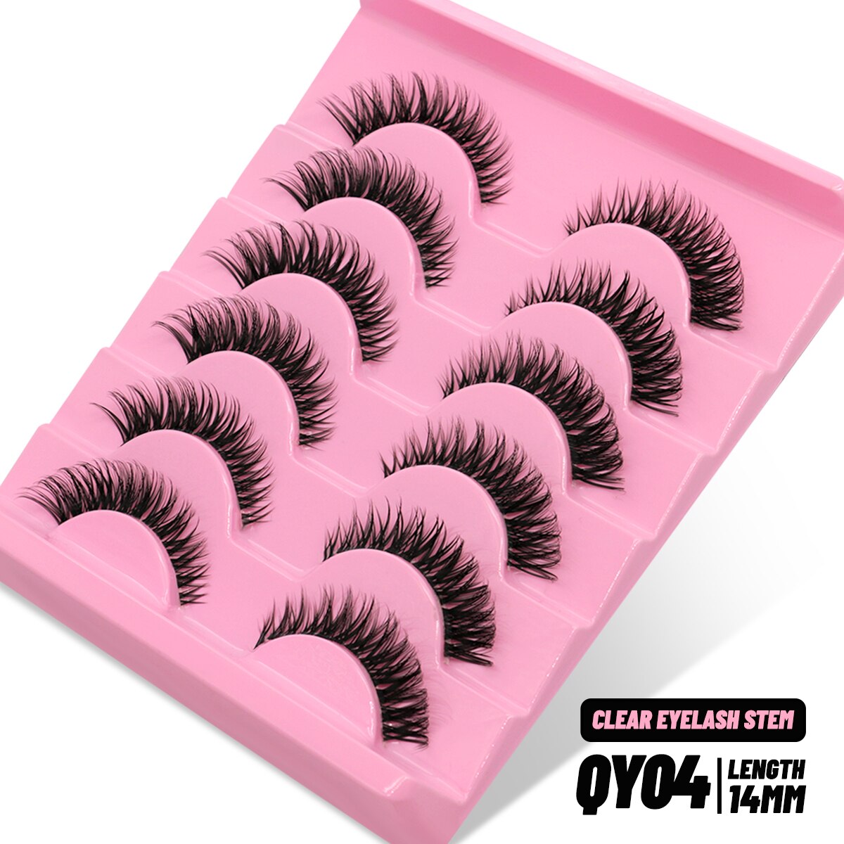 Cat Eye Lashes Invisible Band Natural Eyelashes Winged End Eye Elongated Cross Cluster Fairy 3D Faux Manga Lashes