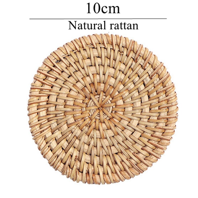 1Pc Natural Round Rattan Coaster Hand Made Friendly Cup Mat Tea Coffee Mug Drinks Holder Tableware Decor Insulation Pads