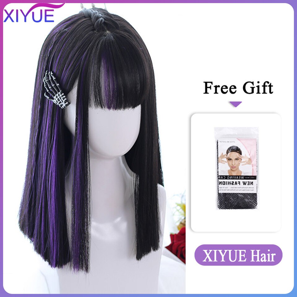 Blue Pink Lolita Wigs Ombre Long Water Wave Cosplay Wigs Synthetic Hair Wigs Heat Resistant For Women