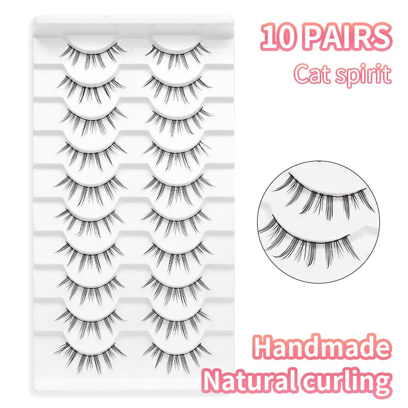 5/7/10 Pairs Eyelashes Manga Lashes Soft Natural False Eyelashes Long Fake Lash Hand Made Eyelash Extension
