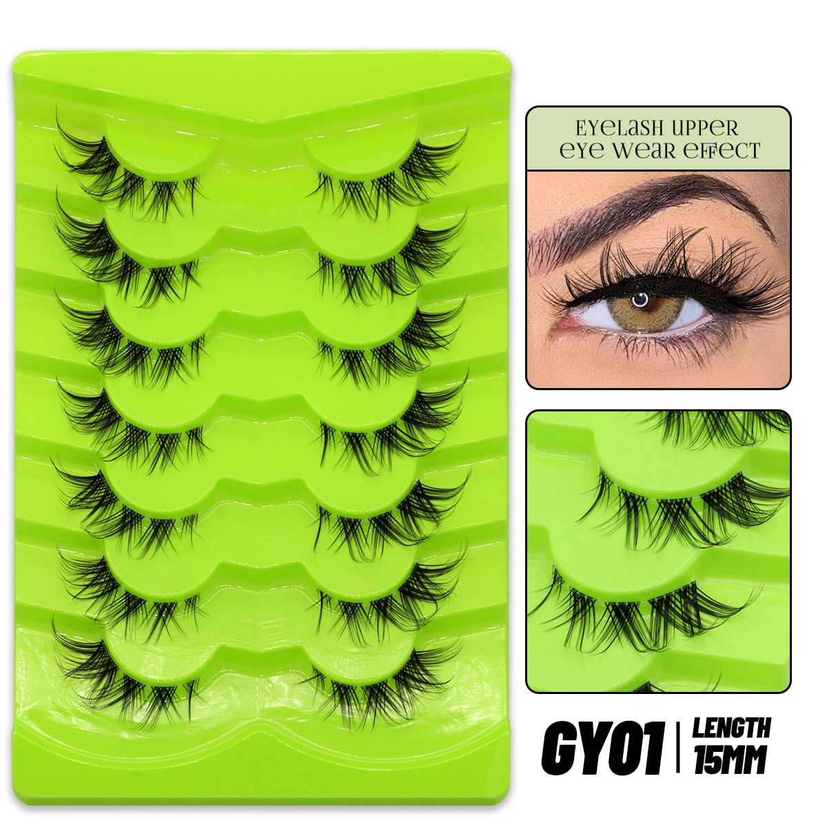 Manga Lashes 5/7 pairs Eyelashes 3D Natural False Lashes Fluffy Soft Cross Wispy Natural Eyelash Extension