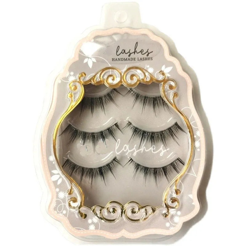 3Pairs Half Eey Lashes 3D Natural Lashes Natural False Eyelashes Wispy Fluffy Eyelash Extension